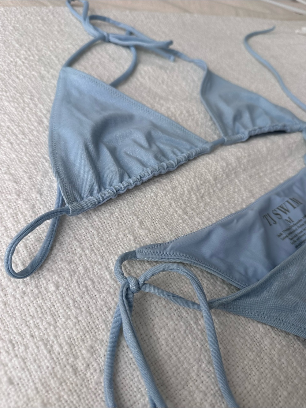 TJ Swim- Light Blue Triangle Tie-Side Bikini Set - Women